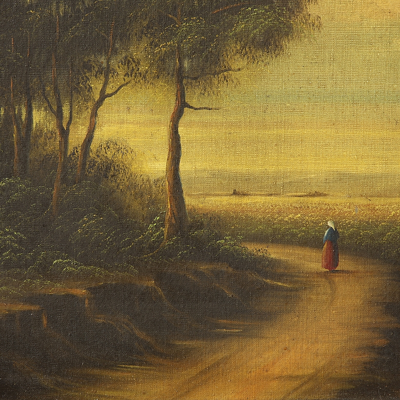 Bernard Denauge (19th century) ‘Lady on the Road’