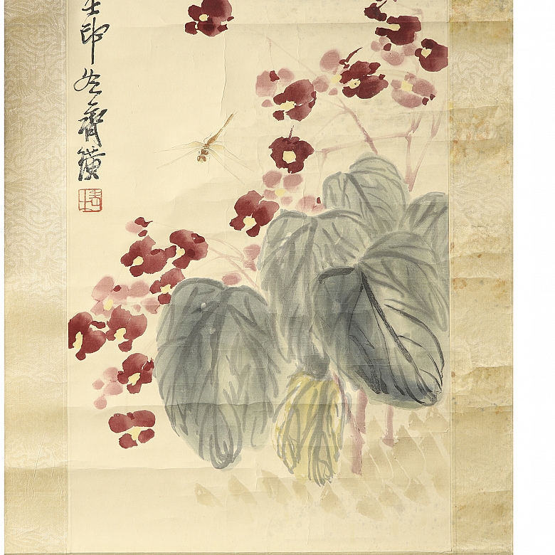 Chinese painting ‘Flowers and Dragonflies’, 20th century - 2