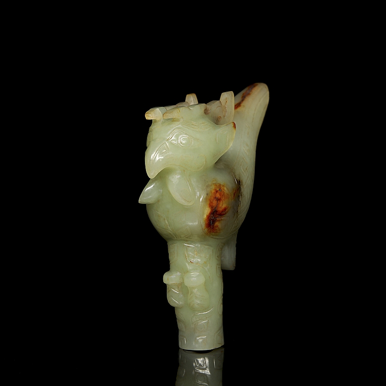 Cabezal de bastón de jade amarillo 
