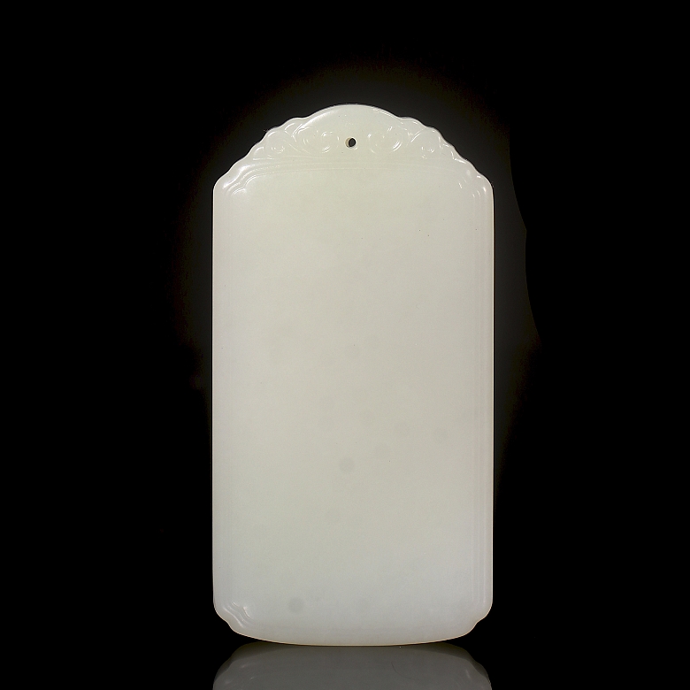 Hetian white jade plaque, Qing dynasty