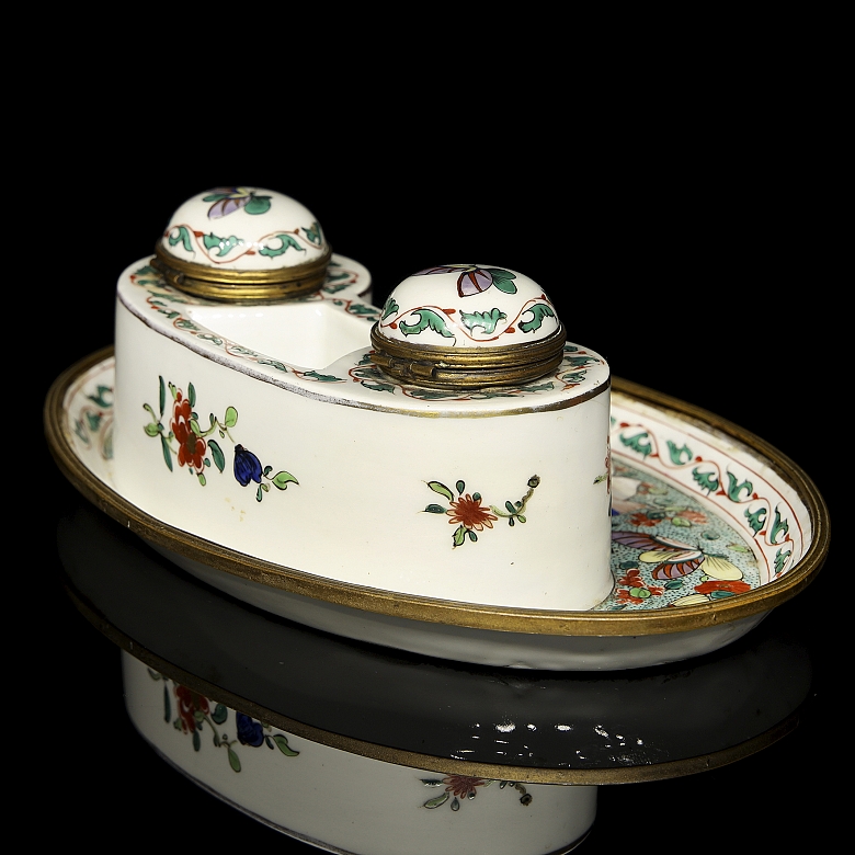 Chantilly style porcelain scrivener's desk, 19th century - 7