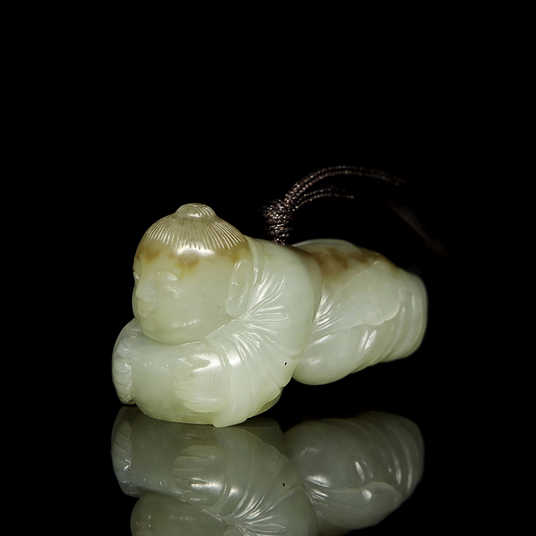 Jade pendant “Reclining Child,” 20th century