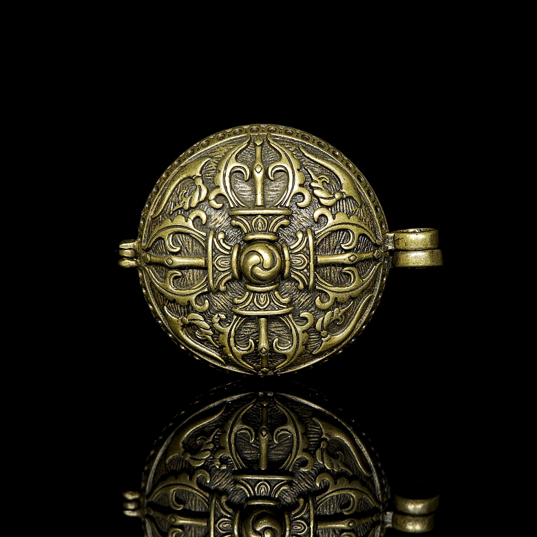 Pequeña caja de bronce, Tíbet, s.XIX-XX