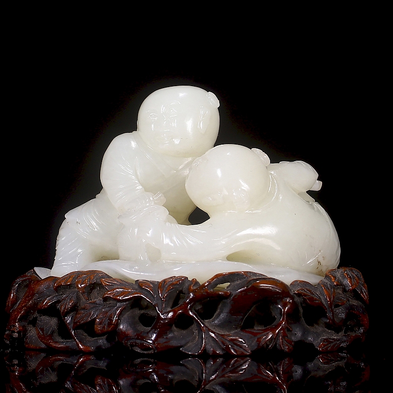 Figura de jade blanco