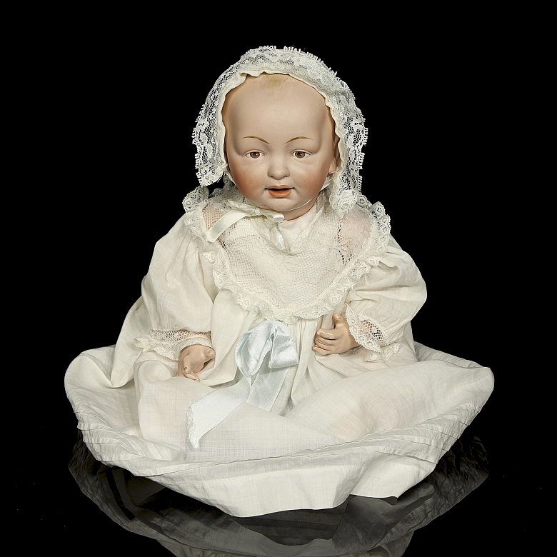 Muñeca de porcelana de carácter Hertel, Schwab & Co., Alemania, c. 1912-1915