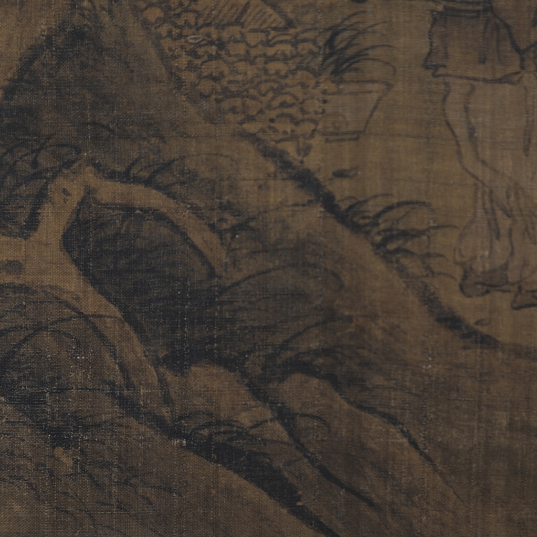 Chinese painting ‘Court Scene under the Pine Tree’, signed Li Song