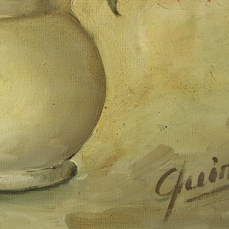 昆特罗 Quintero（20世纪）《带花静物》