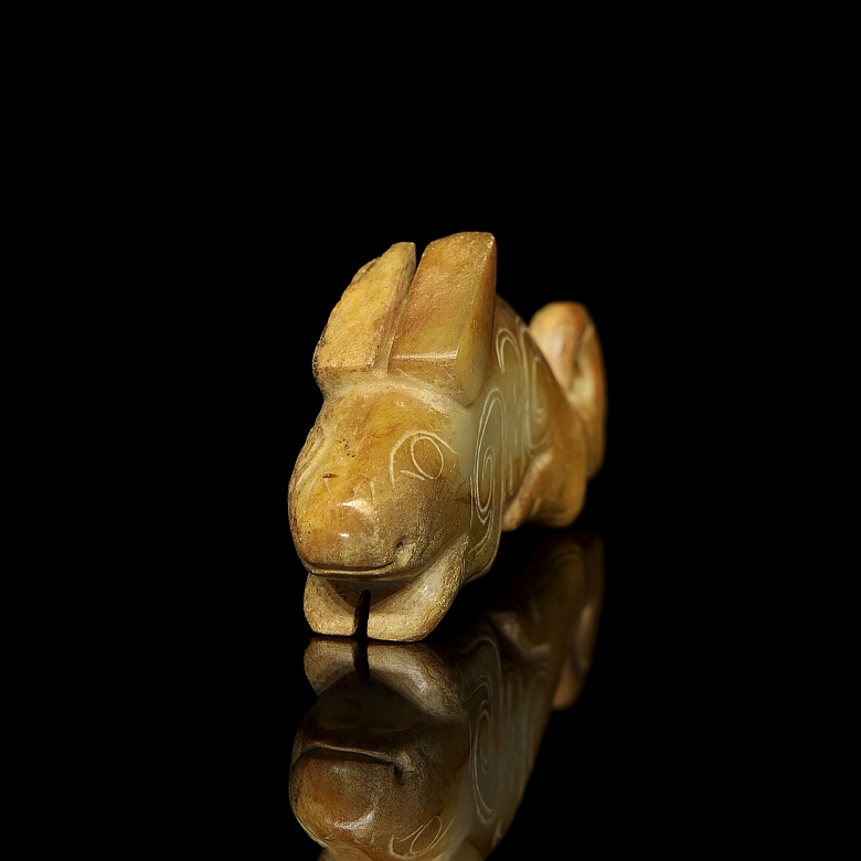 Carved jade figure ‘Mythical beast’, Zhou dynasty