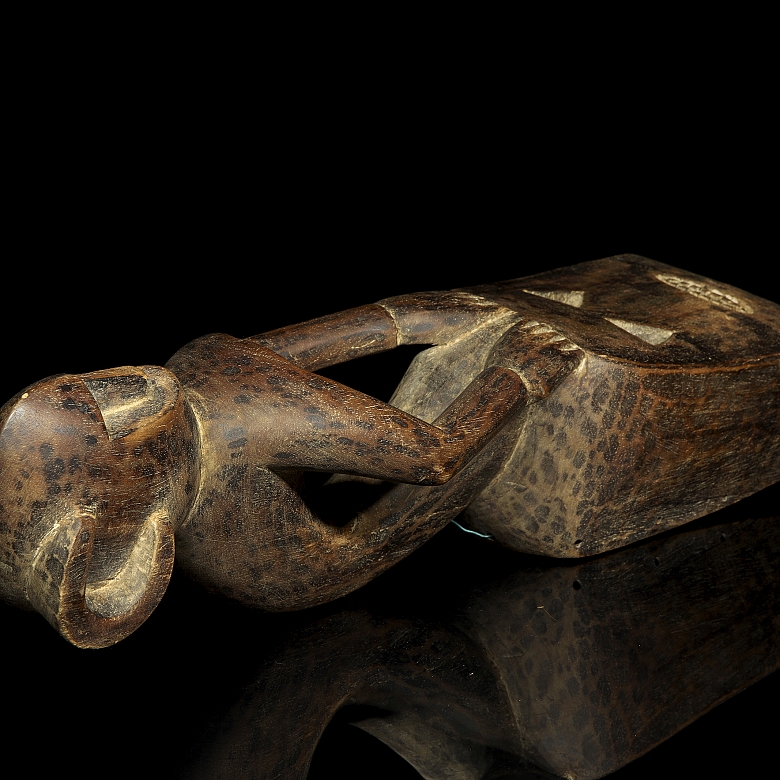 Escultura máscara de madera tallada, s.XX - 11