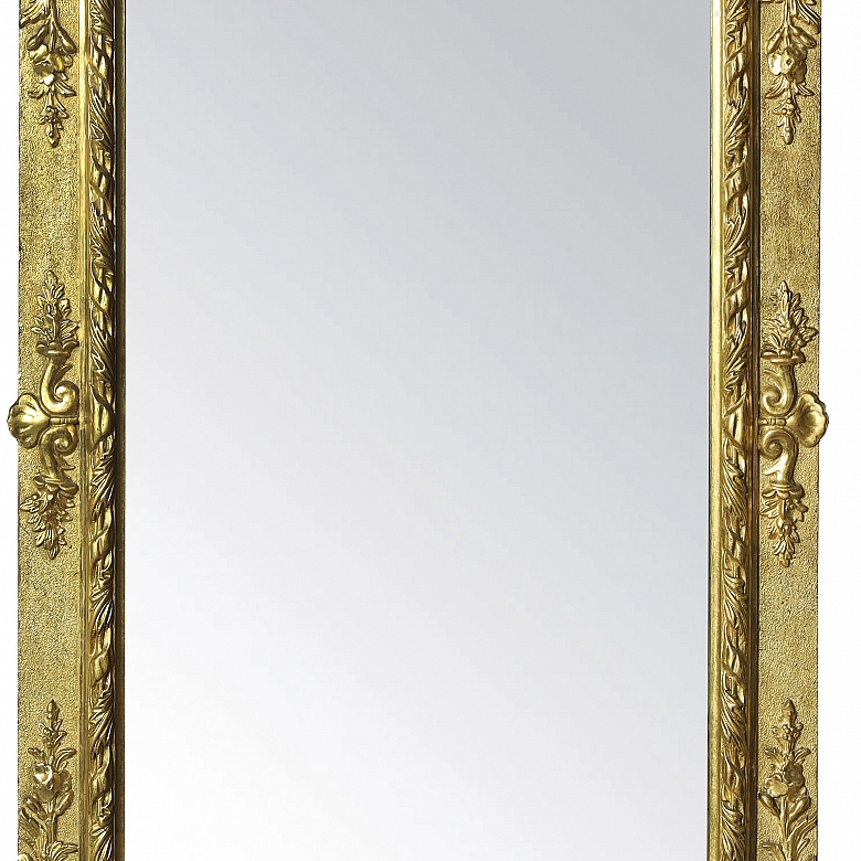 Louis XV style carved and gilded wooden mirror, 19th century