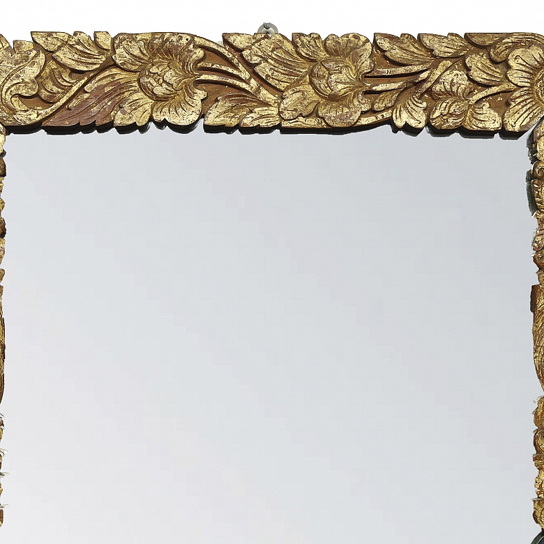 印尼雕花木镜，20世纪