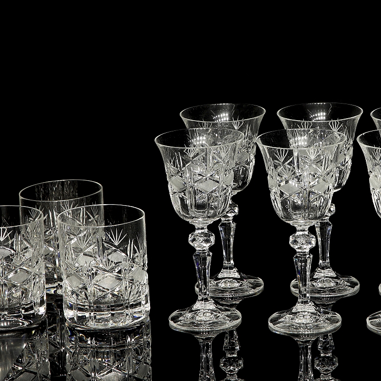 Bohemian glassware set, 20th century