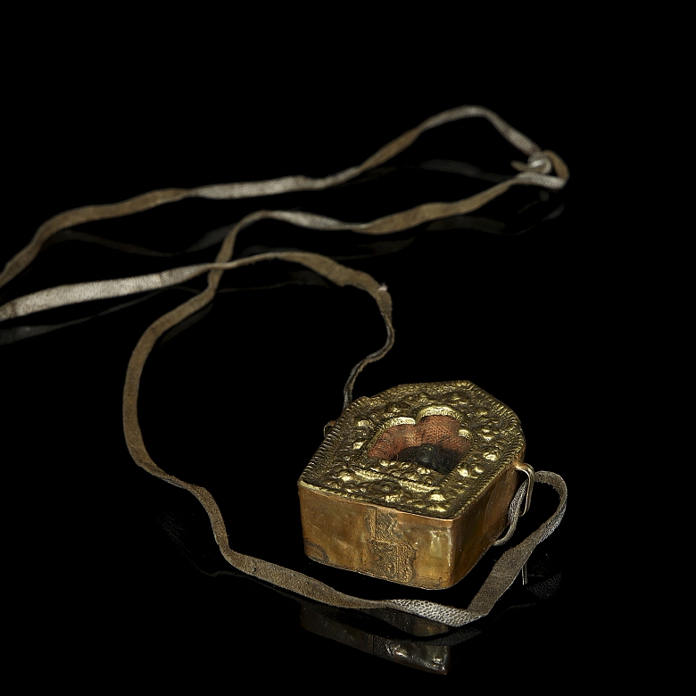 Buda de bronce con hornacina, Tíbet, s.XIX-XX