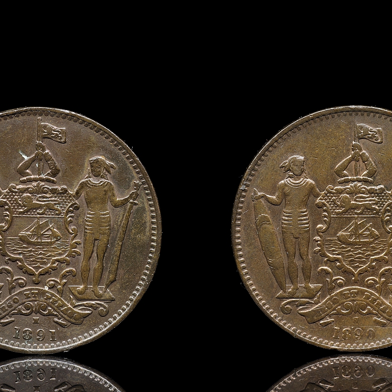 Cuatro monedas de Borneo, s.XIX - 2