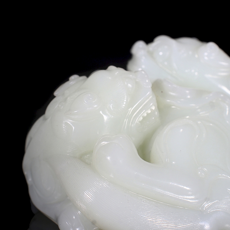 Figura de jade blanco de Hetian