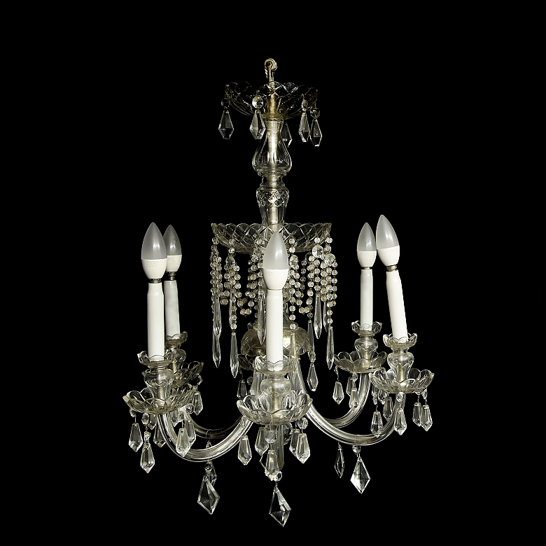 Ceiling lamp with glass beads, 20th century - 4