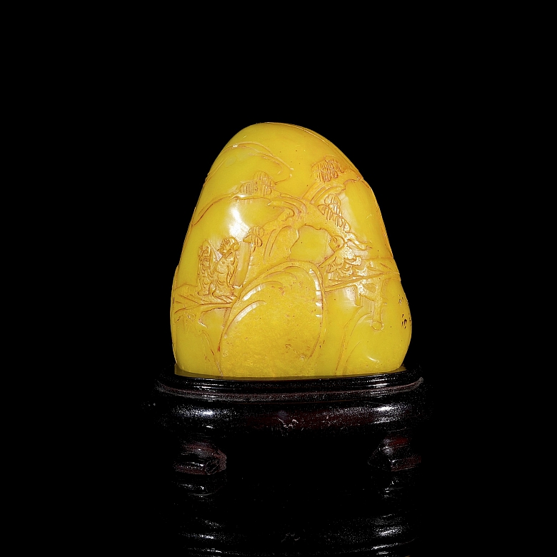Shoushan stone seal ‘Scene on the Bridge’, Qing dynasty