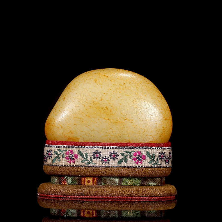 Roca de jade blanco tallado, dinastía Qing