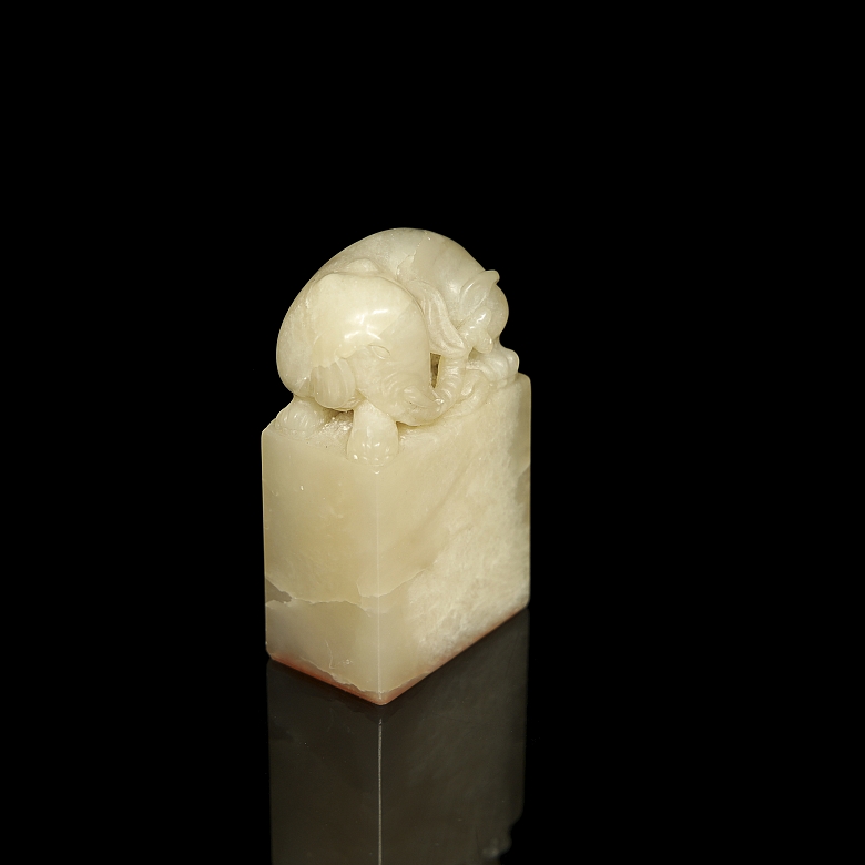 Carved jade seal ‘Elephant’, Qing dynasty - 5