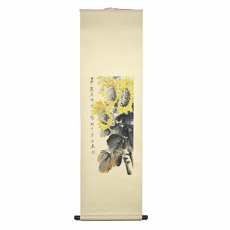 Chinese painting “Sunflowers”, signed Tang Yun
