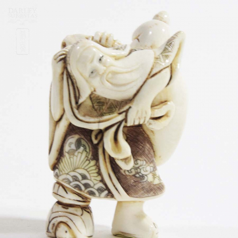 Dos figuras de marfil japones - 4