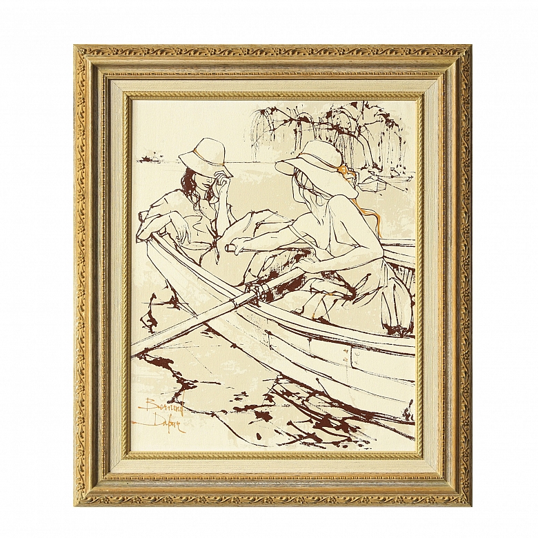 Bernard Dufour (20th-21st century) ‘Ladies in a Boat’