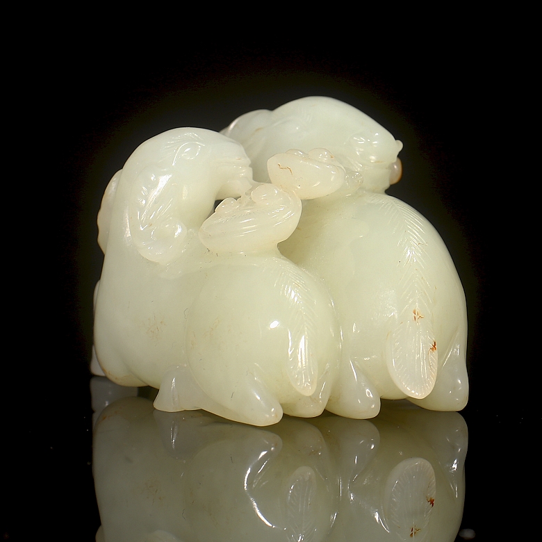 Figura de jade blanco de Hetian 