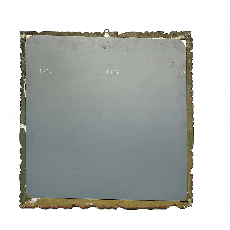 Espejo indonesio de madera tallada, s.XX - 3