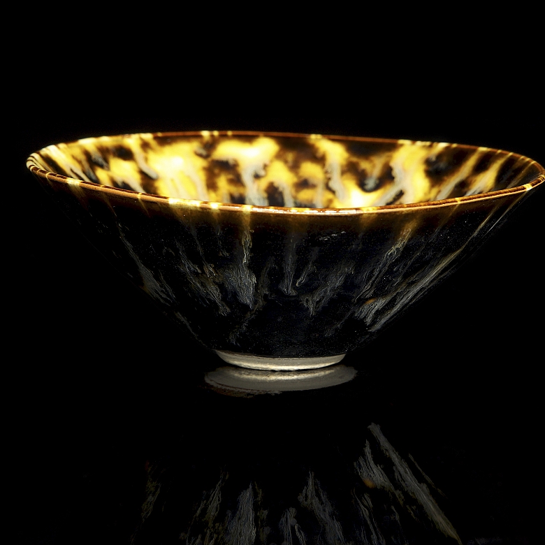 Stoneware bowl with ‘Hare skin’ glaze, Song style - 2