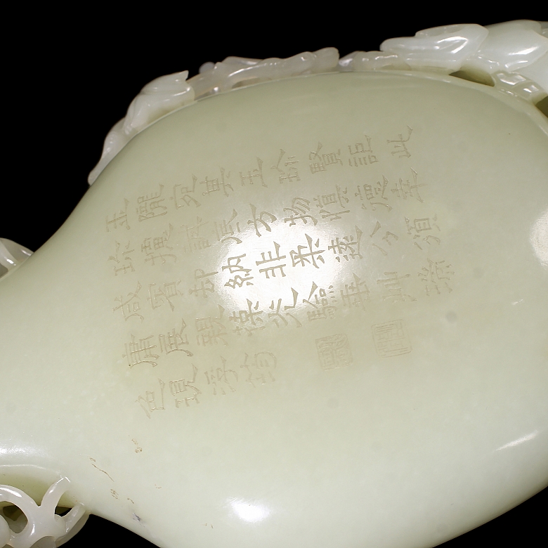 Jarrón de jade blanco de Hetian