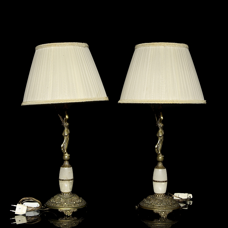 Pair of ‘Harpy’ table lamps, 20th century - 1