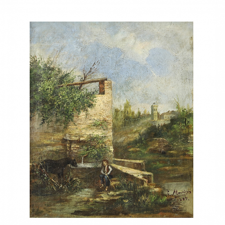 19th-century French school ‘In the Garden’ - 1