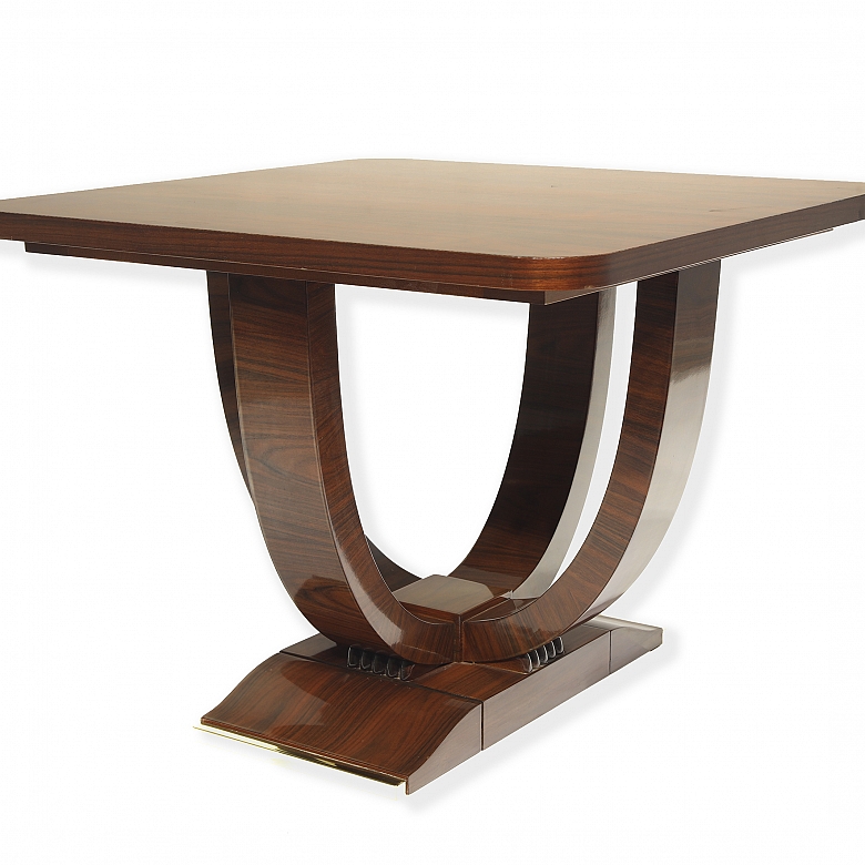 Square Art Deco style coffee table in Palo Santo wood - 13