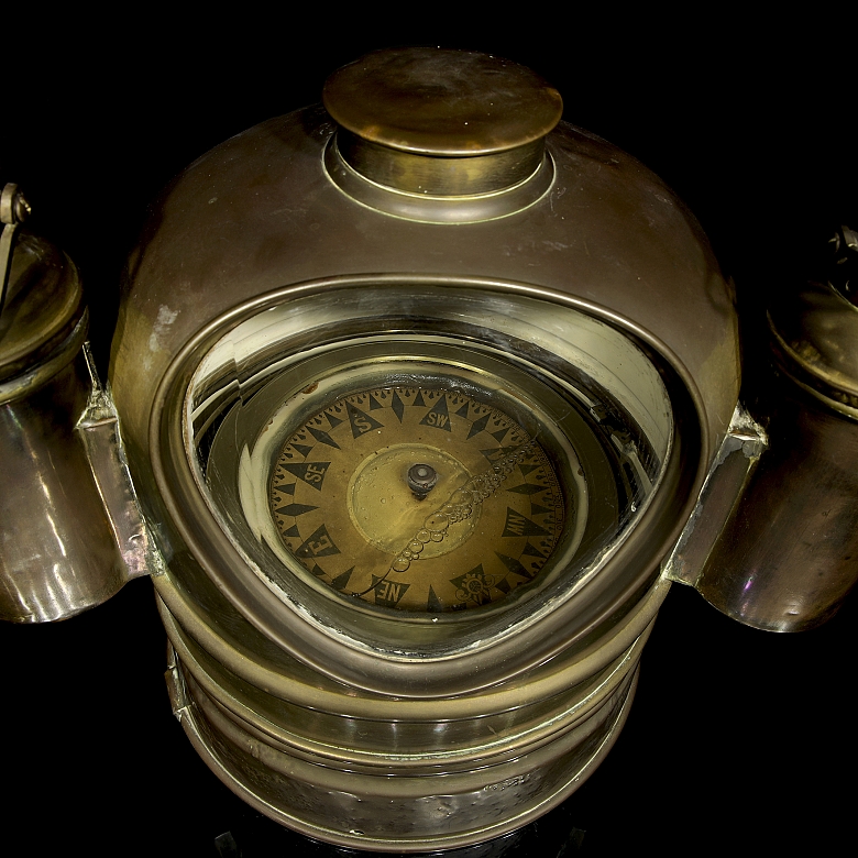Navigation compass in logbook, early 20th century