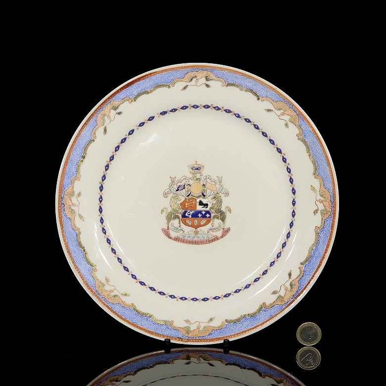 Plato de porcelana para exportación 