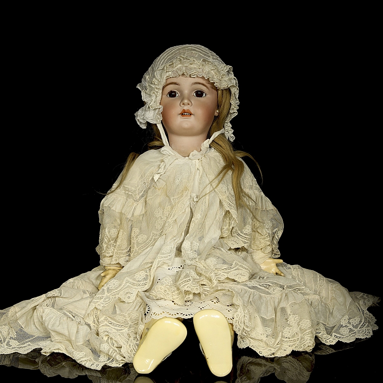 Large porcelain-headed doll, Germany, 20th century