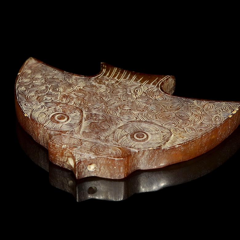 Carved jade figure ‘Bird’, Liangzhu culture
