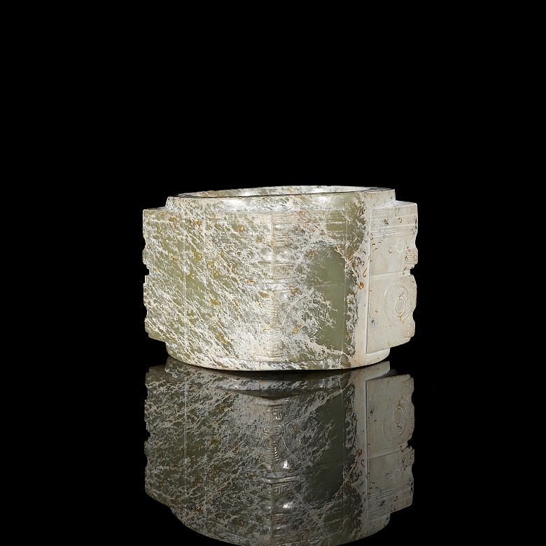 Cong de jade tallado, cultura Liangzhu