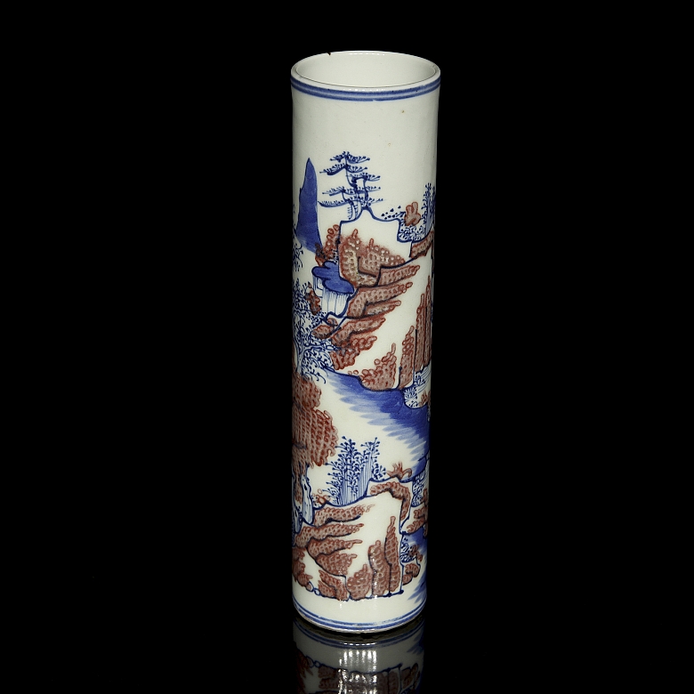 Porcelain container ‘Mountain Landscape’, 20th century