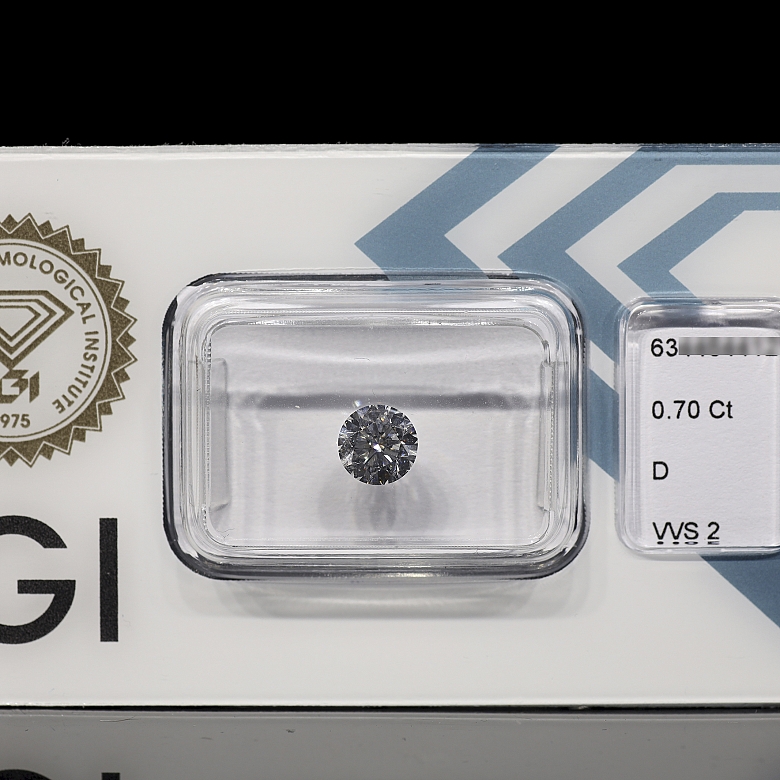 Diamante natural talla brillante, 0.70 ct, certificado IGI
