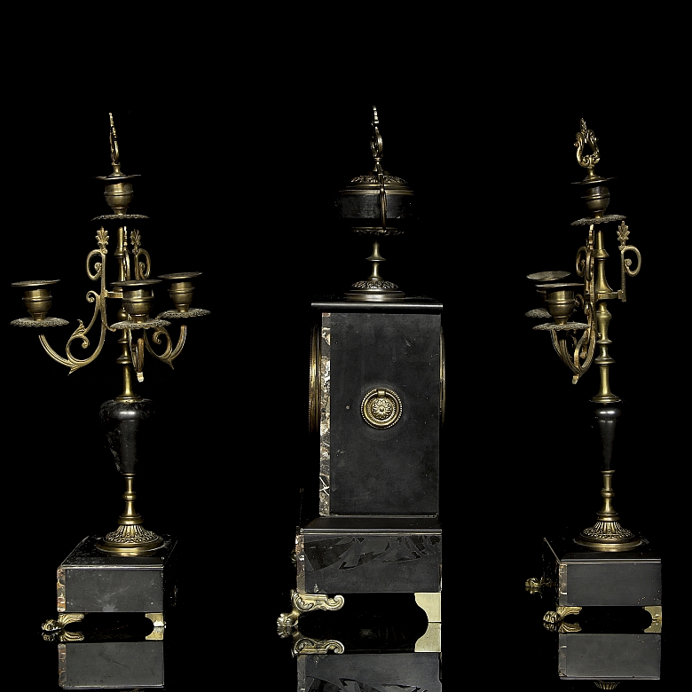 Mantle clock with trim, Napoleon III style, late 19th century - 7