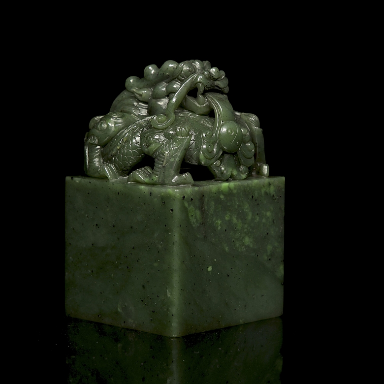 Sello de verde jade espinaca