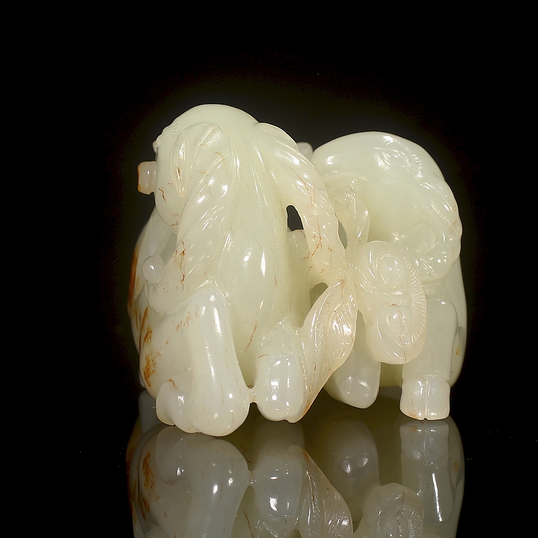 Figura de jade blanco de Hetian 