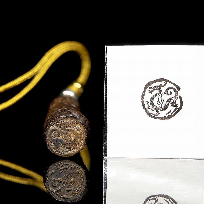 Stone seal ‘Dragon’, Qing Dinasty - 4