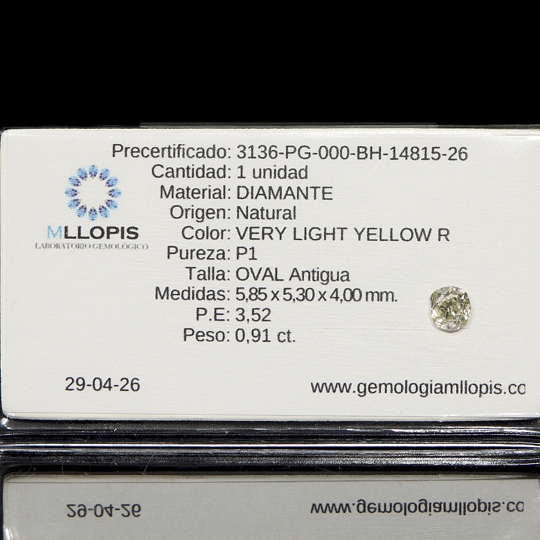 Diamante natural de talla oval antigua