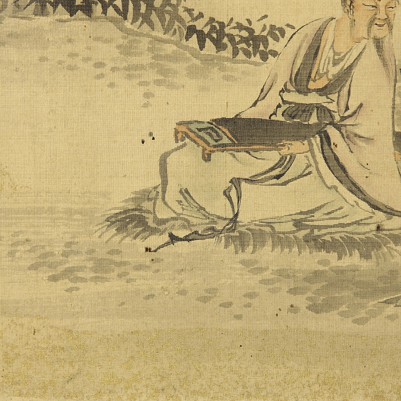 Pair of Chinese paintings ‘Scenes in the Countryside’, 20th century - 4