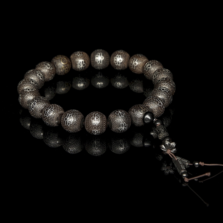 Mala de cuentas de madera