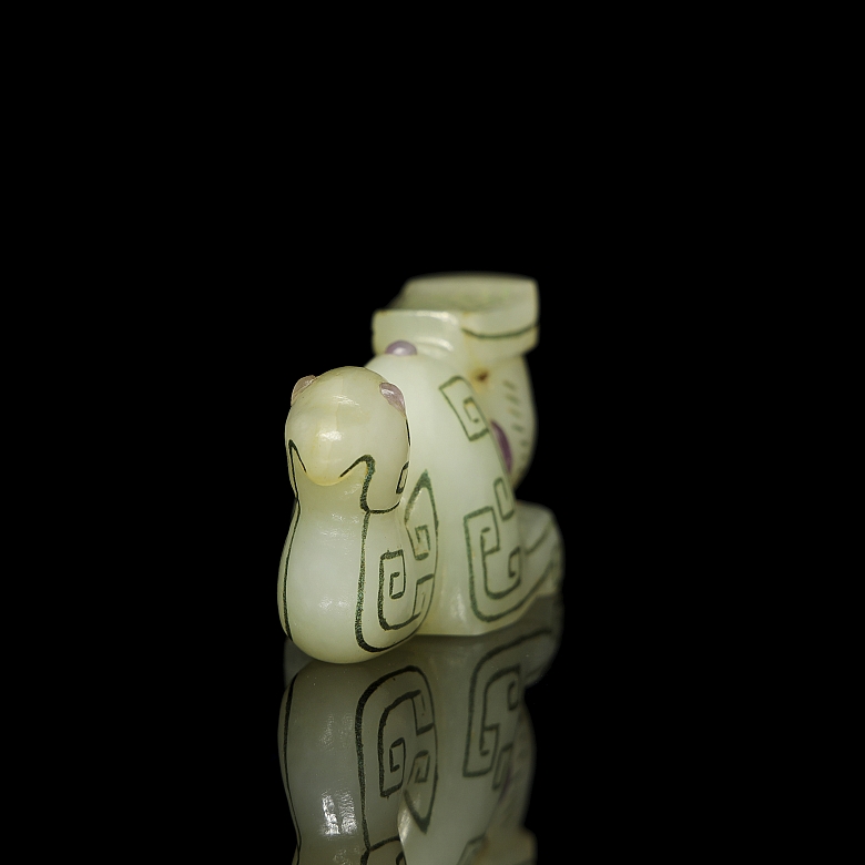 Figura de jade con turquesa 