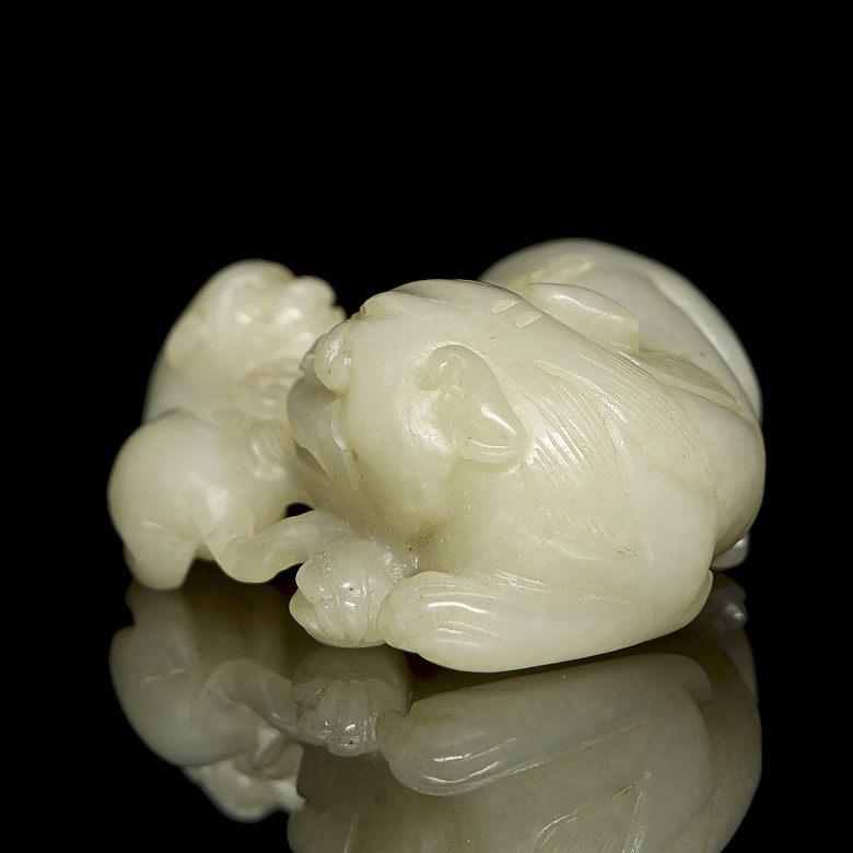 Figura de jade blanco de Hetian