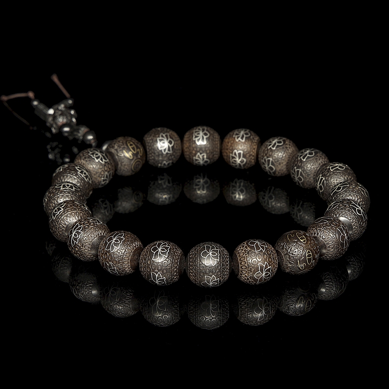 Mala de cuentas de madera